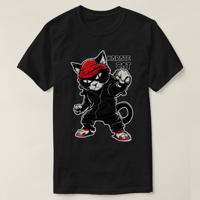 Karate Cat T Shirt (Design framsida)