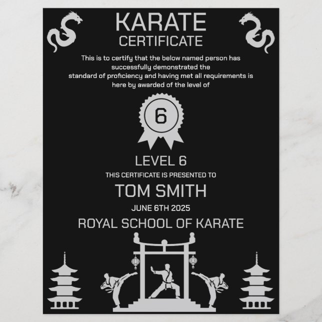 Karate Certificate Award (Framsida)