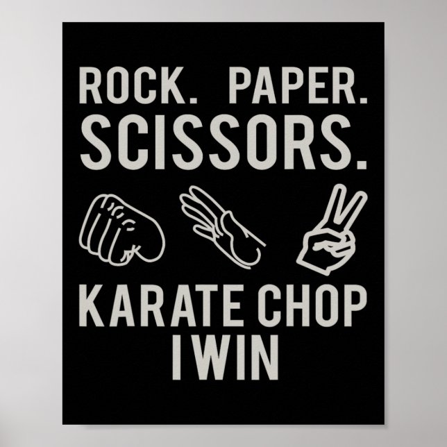 Karate Chop Win Rock Paper Scissors Shirt  Poster (Framsidan)