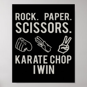 Karate Chop Win Rock Paper Scissors Tröja Poster