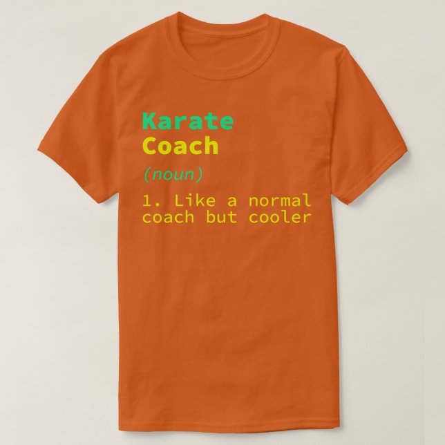 Karate Coach Definition Funny Sensei Humor Premium T Shirt (Design framsida)