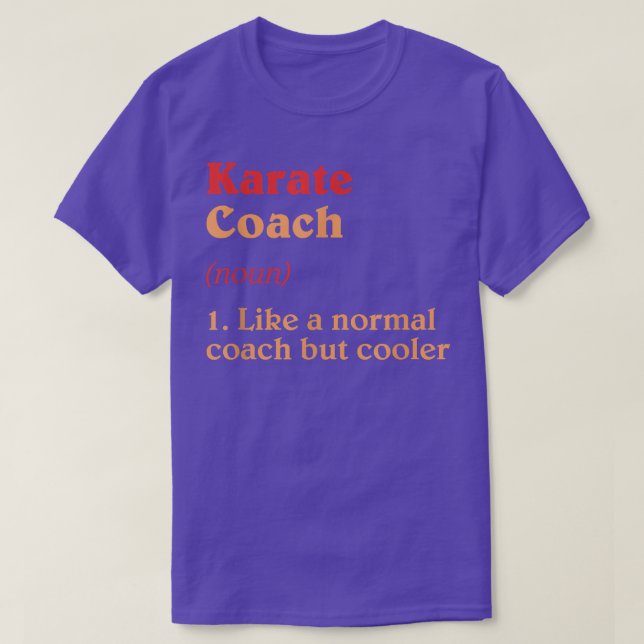 Karate Coach Definition Funny Sensei Humor  T Shirt (Design framsida)
