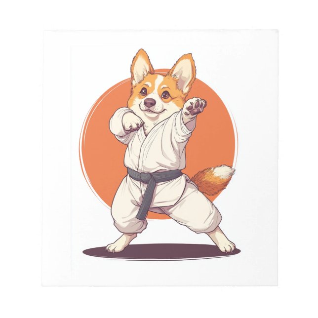 Karate Corgi � Hund för kampsport Anteckningsblock (Framsida)