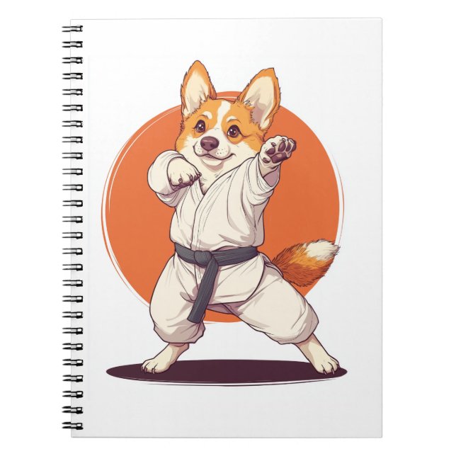 Karate Corgi � Hund för kampsport Anteckningsbok (Framsidan)