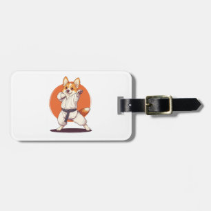 Karate Corgi � Hund för kampsport Bagagebricka