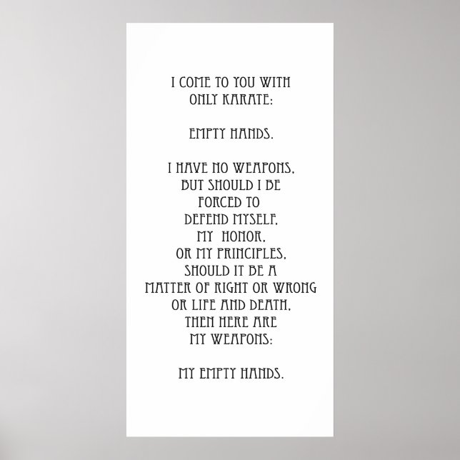 KARATE CREED POSTER (Framsidan)