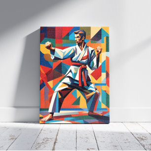 Karate Cubism Kanvastryck