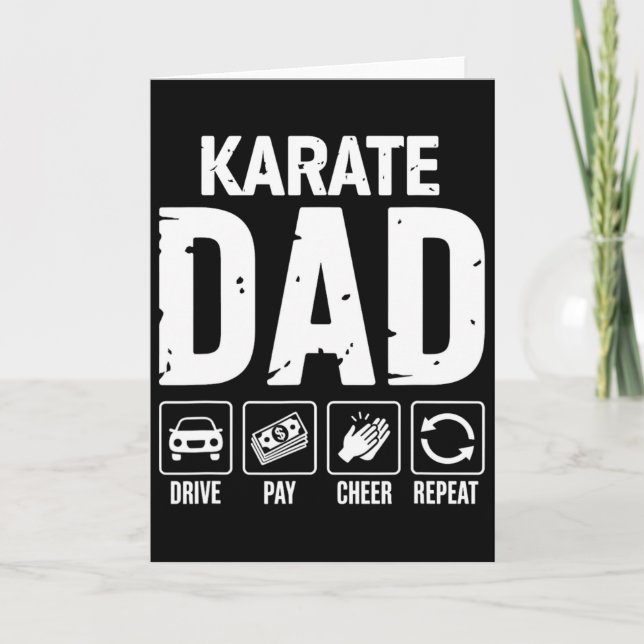 Karate Dad Drive Pay Cheer Dad Of A Karate Fighter Kort (Framsida)