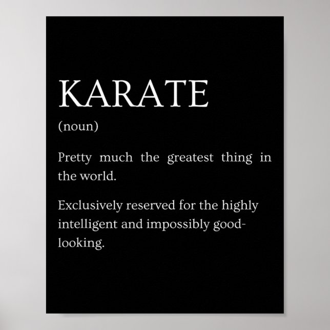Karate Definition - Funny Sarcastic Karate Explana Poster (Framsidan)