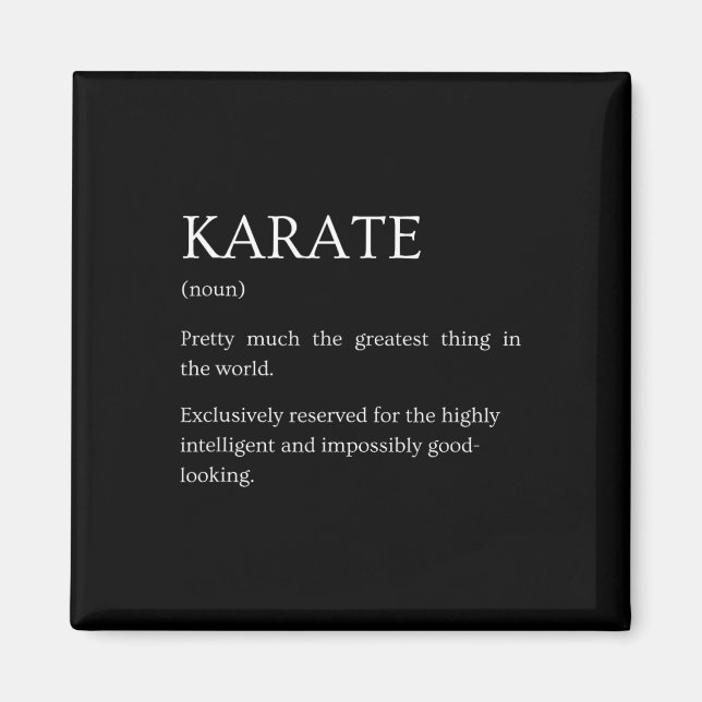 Karate Definition - Rolig Sarksastisk Karate Förkl Magnet (Framsidan)