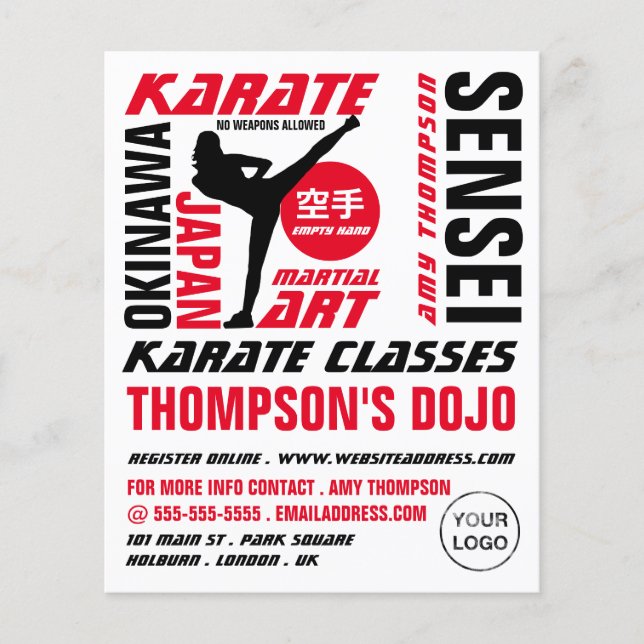 Karate Design, Karate Class Advertising Flygblad (Framsidan)