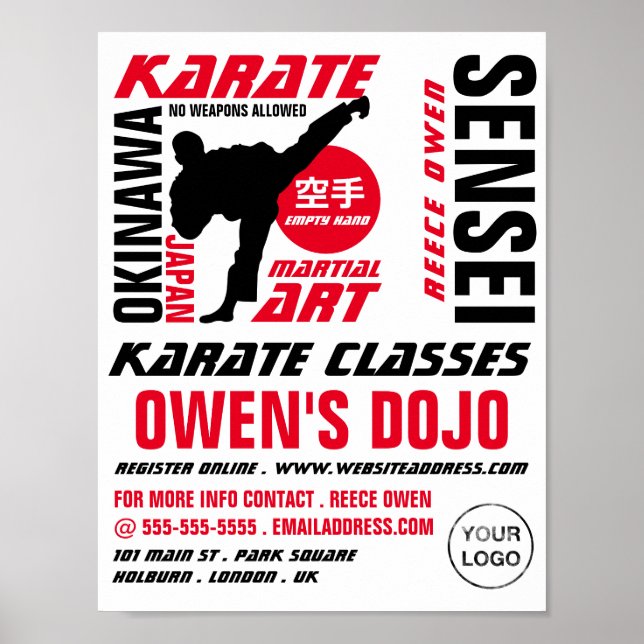 Karate Design, Karate Class Advertising Poster (Framsidan)