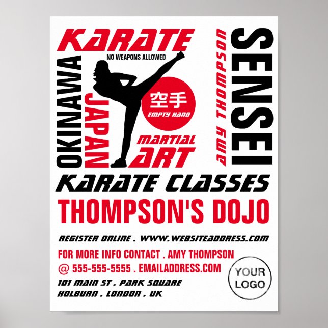 Karate Design, Karate Class Advertising Poster (Framsidan)