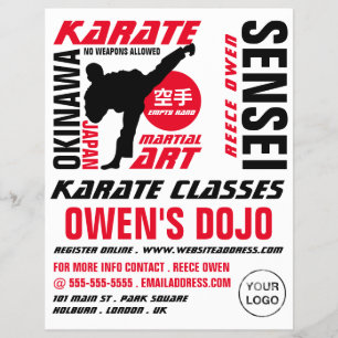 Karate Design, Karate Class Advertising Reklamblad