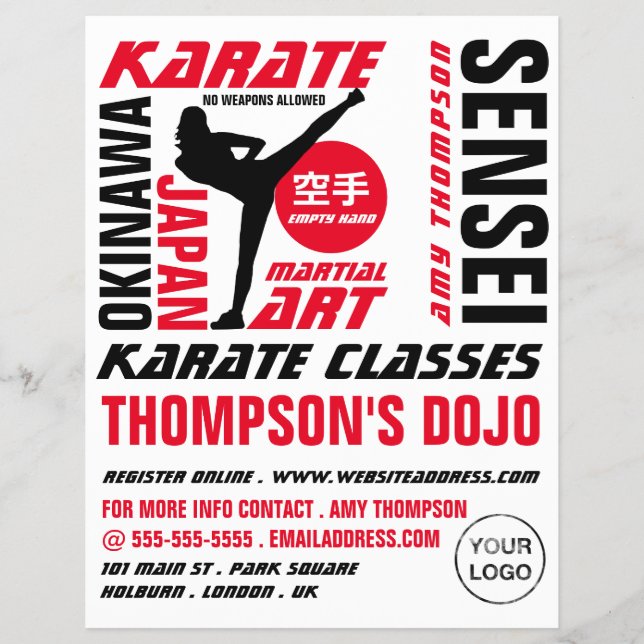 Karate Design, Karate Class Advertising Reklamblad (Framsidan)