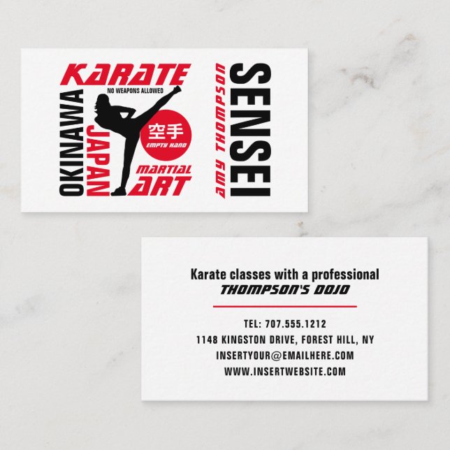 Karate Design, Sensei Visitkort (Fram/baksida)