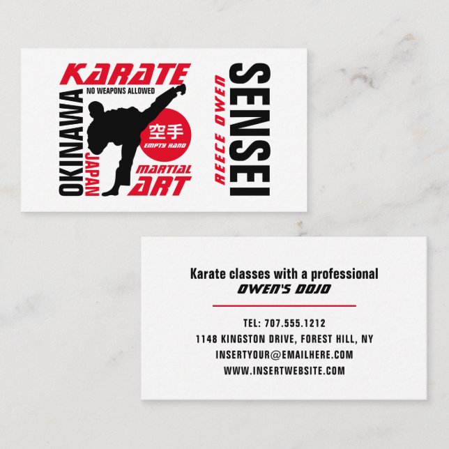 Karate Design, Sensei Visitkort (Fram/baksida)