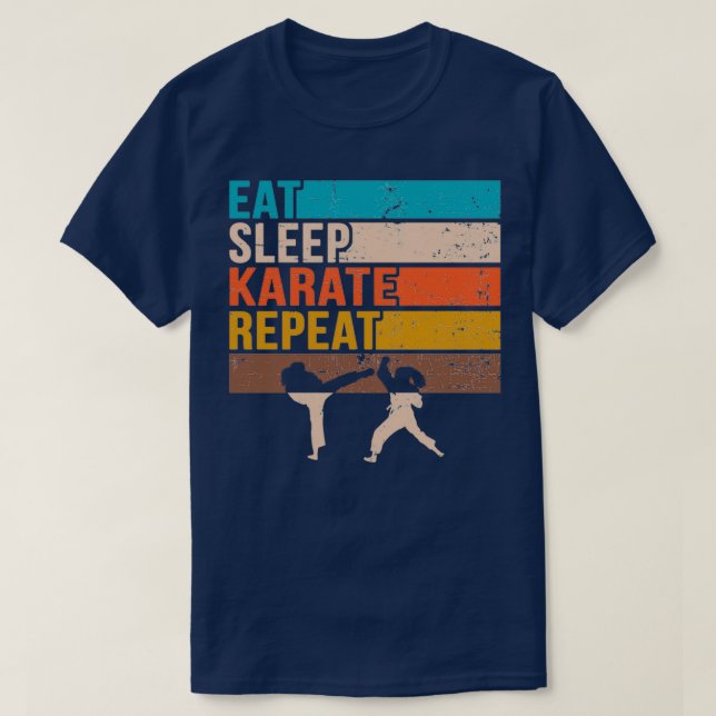 karate eat sleep repeat t shirt (Design framsida)