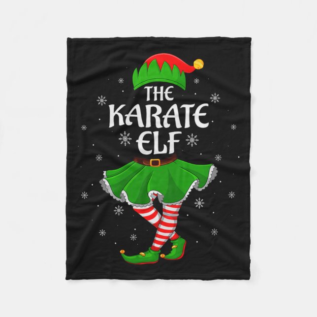 Karate Elf Christmas Family Girls Women Elf Squad  Fleecefilt (Framsidan)