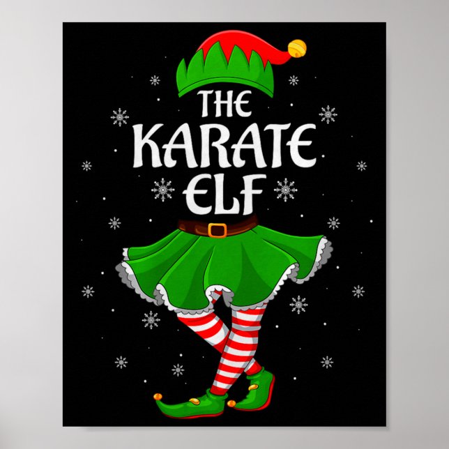 Karate Elf Christmas Family Girls Women Elf Squad  Poster (Framsidan)