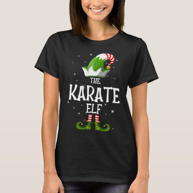 Karate Elf-familjen matchar jul T Shirt (Framsida)