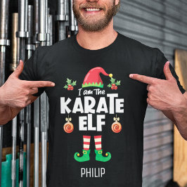 Karate elf-familjens matchande julmas namn t shirt