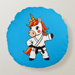 Karate et unicorn .Fantastique art martial Rund Kudde