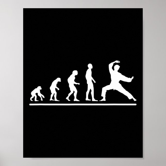 Karate Evolution Karate Chop Men Funny Karateka  Poster (Framsidan)