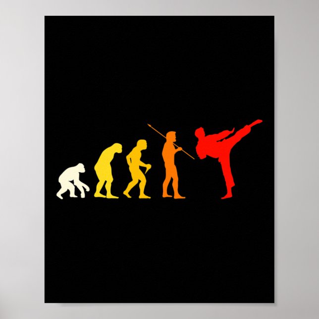 Karate Evolution Kung Fu Shotokan Gift Martial Art Poster (Framsidan)
