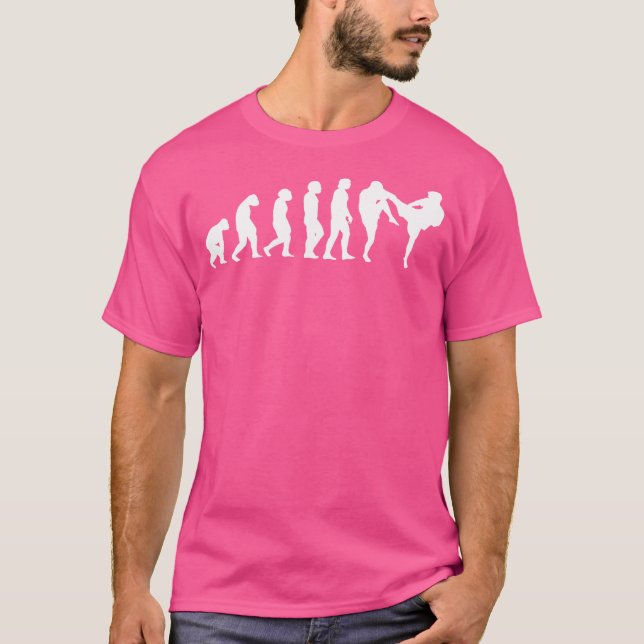 Karate Evolution Muay Thai Taekwondo Ju-Jutsu Kung T Shirt (Framsida)
