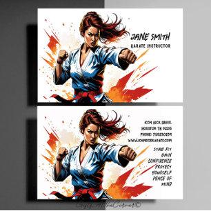 Karate Female Instruktör Visitkort