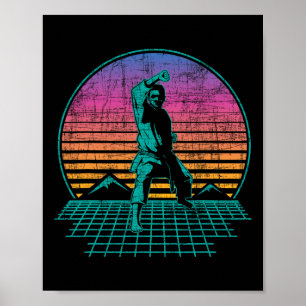 Karate Fightare - Retro Karateka Kampsport Själv Poster