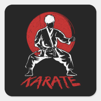 Karate Fighter Karate Pose Karate Kick Fyrkantigt Klistermärke