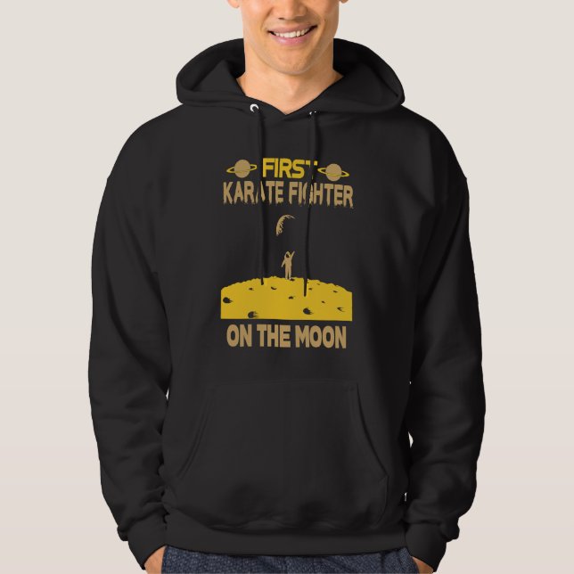 Karate Fighter On The Moon Hoodie (Framsida)