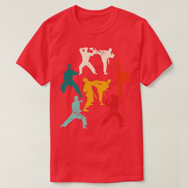 Karate Fighter Retro Karate T Shirt (Design framsida)