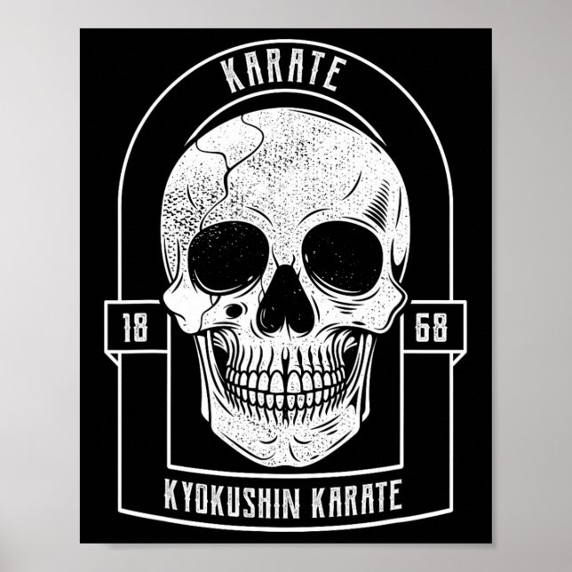 Karate Fighter Skeleton Japan Martial Arts  Poster (Framsidan)