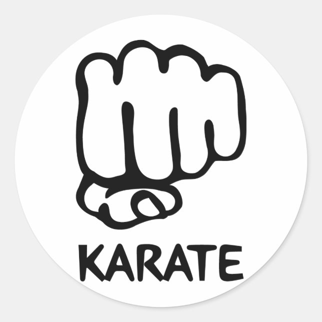 karate fist ikon runt klistermärke (Framsida)