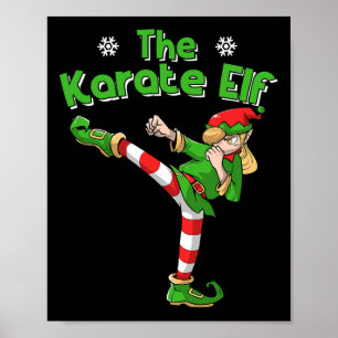 Karate Flicka Älv Kampsport Jul Poster