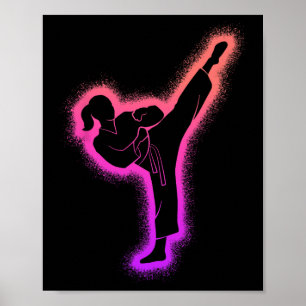 Karate Flicka Kampsport Barn Kvinnor Flickor Taekw Poster