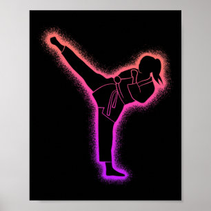Karate Flicka Kampsport Kvinnor Flickor Taekwondo  Poster