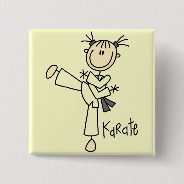 Karate Flicka T-shirts och presenter Knapp (Framsida)