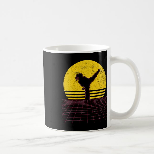 Karate Flicka Vintage  Kaffemugg (Höger)