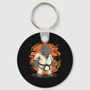 Karate Flodhäst Motiv Taekwondo Jiu-Jitsu MMA Nyckelring
