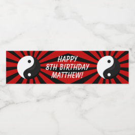 Karate Födelsedagsfest Vattenflaska-etikett Vattenflaskor Etikett