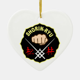 KARATE FÖR SHORIN RYU LAPPAR SYMBOLKANJI JULGRANSPRYDNAD KERAMIK