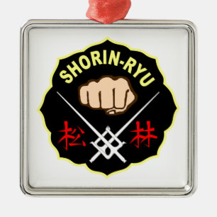 KARATE FÖR SHORIN RYU LAPPAR SYMBOLKANJI JULGRANSPRYDNAD METALL