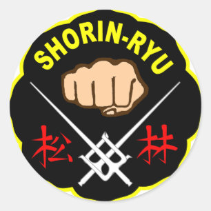 KARATE FÖR SHORIN RYU LAPPAR SYMBOLKANJI RUNT KLISTERMÄRKE