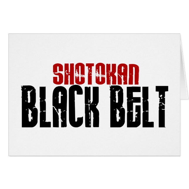 Karate för Shotokan svartbälte Hälsningskort (Framsidan Horizontal)