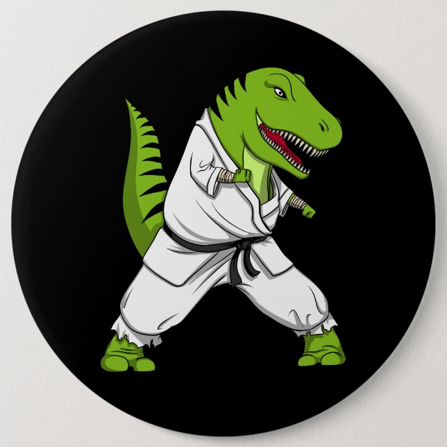 Karate för T-Rex DinosaurNinja kampsportar Knapp (Framsida)