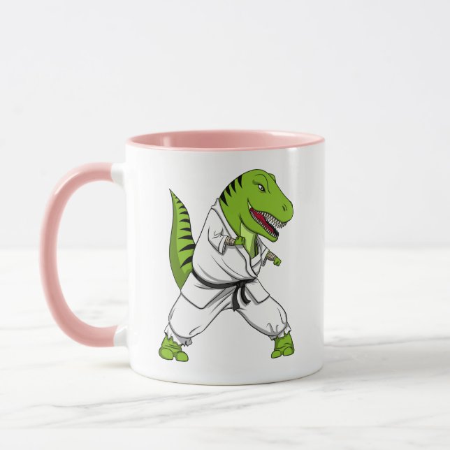 Karate för T-Rex DinosaurNinja kampsportar Mugg (Vänster)